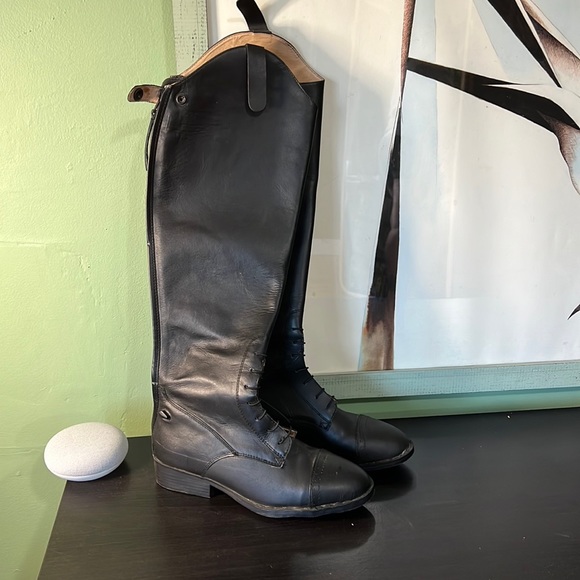 Smokey boots Shoes - BLACK Real leather riding boots -  New - Size 7